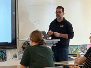 Michael Sandler teaches his psychology class.